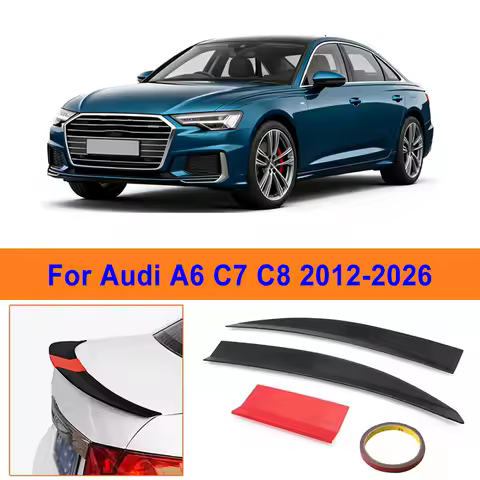 For Audi A6 C7 C8 2012-2026 3-Section ABS Rear Trunk Spoiler 115-125cm Adjustable Sports Decor Top W