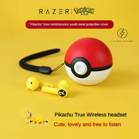 Razer Pokemon Pikachu True Wireless Bluetooth Earphones Tws Sport Noise Reduction Headphones Touch C