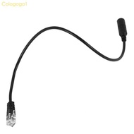Cologogo1 Lightweight 3 5mm Mobile Phone Headset to RJ9 Adapter Flexible Cable 31cm Length