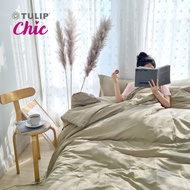 TULIP ชุดเครื่องนอน ผ้าปูที่นอน ผ้าห่มนวม รุ่นTULIP CHIC สีพื้น CHIC07 สัมผัสนุ่มสบายสไตล์มินิมอล