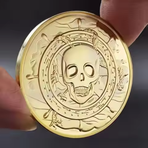 Pirate Skull Challenge Coin Finger Skill Fidget Toys For Anxiety ADHD Flipping Decision Making And F