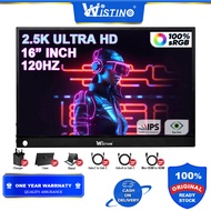 Wistino 16 120Hz Portable Gaming Monitor 2.5K HDR Not Touch IPS Screen with USB HDMI Laptop Computer Monitor for Switch PlayStation Xbox PS5 Mac Have Vesa Holes