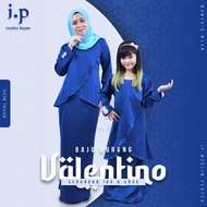 BAJU KURUNG MODERN DEWASA & KANAK 2023 PLUS SIZE -ROYAL BLUE