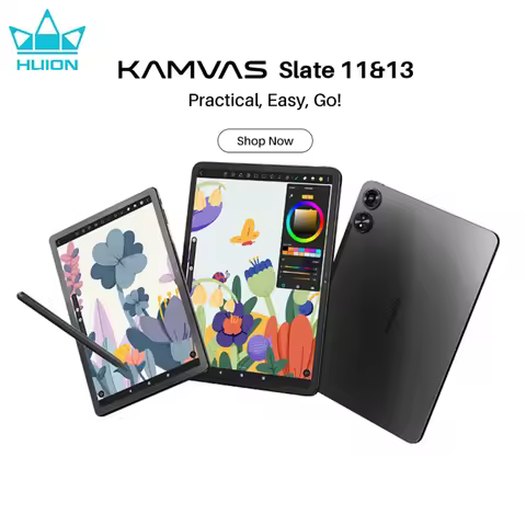 Huion Kamvas Slate 11/13 Android 14 Tablet Graphic Drawing Note Pad 60/90Hz Refresh Rate Paper-Like 
