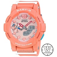 CASIO Baby-G  BGA-185-4A Orange Peach Resin Band Analog Digital Quartz Ladies Watch