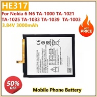 3.84V 3000mAh Mobile Phone Battery HE317 For Nokia 6 N6 TA-1000 TA-1021 TA-1025 TA-1033 TA-1039 TA-1
