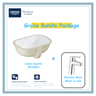Grohe Eurosmart Under Counter Wash Basin + Grohe Eurodisc Cosmopolitan Sink Mixer Tap Bundle Package