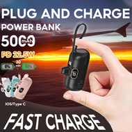 22.5W Fast Charging Mini Power Bank 5000mAh Portable Charger For IP & Android