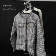 [Wandering] Kimsoo Gianna Tweed Cardi | Women's Korean Blazer | Korean Tweed Cardi