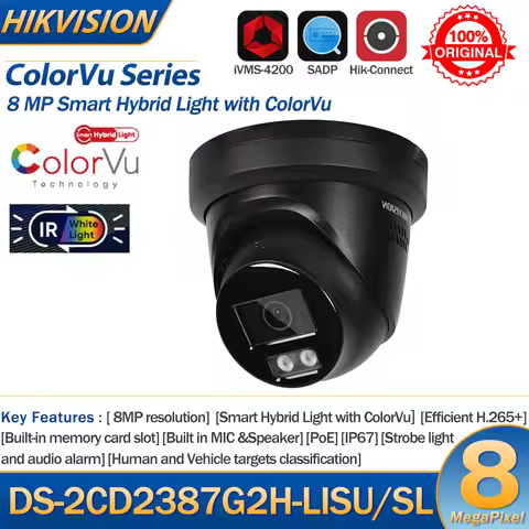 Hikvision IP Camera 8MP DS-2CD2387G2H-LISU/SL 4MP DS-2CD2347G2H-LISU/SL Smart Hybrid Light ColorVu T