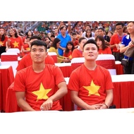 Red flag t-shirt with yellow star for children and adults 8kg - 75kg, good quality, durable and beau