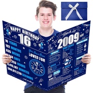 Large 16th Birthday Card with Envelope, Sweet 16th Birthday Gifts Ideas for Boys Girls, Happy 16 Bir