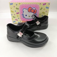 ขายดีมาก!! HelloKitty รองเท้านักเรียน หญิง แบบตัวล็อค สีดำ รุ่น Hello Kitty ลิขสิทธิ์แท้จากญี่ปุ่น Size 34-44 รุ่น KT447