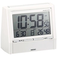 SEIKO DA206W Alarm Clock Table clock TALK LINER Voice Time Signal Bilingual Switching Calendar Temperature Humidity Display Radio...