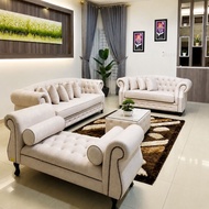[FREE SHIPPING] MK Empire Premium Chesterfield Velvet Sofa Set 1+2+3 Seater Living Room Furniture Pe
