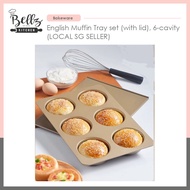 English Muffin Tray set (with lid), 6-cavity (LOCAL SG SELLER)