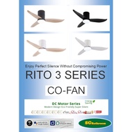 FANCO CO-FAN Rito 3 DC Motor Ceiling Fan with 3 Tone LED Light Kit and Remote Control or Smart Apps