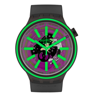 SWATCH SWATCH นาฬิกาสวิสออริจินัลสีเขียวเรืองแสงสีแดงกุหลาบซีรีส์ควอตซ์ที่มีสีสันคริสต์มาส so27b