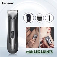 Kensen Body Hair Trimmer For Man Waterproof  Pubic Hair Shaver Electric Groomer With Led Lighting Bi