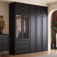 Black Wardrobe Antique Cabinet Bedroom Household Wardrobe Small Apartment Side Cabinet Ready Stock M