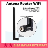 Antena Router WiFi Amplifier Dual Band 2.4GHz 5GHz 6dbi RP / Antena Penguat Sinyal Signal Router Wif