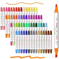 Artist Paint Marker For Adult Coloring Books, 60 Colors Dual Tip Water Based Colored Art Markers Highlighter Fine Point