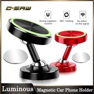 C-SAW Luminous Magnetic Car Phone Holder Stand Two Way Adjust Car Magnetic Holders Universal Magnet Adsorption Mobile Mount Key Cable Desk Stands for iPhone 12 Mini 11 Pro Max OPPO A3S/A5S Vivo Samsung Huawei