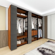 WJFloor Wardrobe Home Bedroom Iron Frame Clothes Rack Open Combination Cloakroom Steel Wood Wardrobe 6EIV