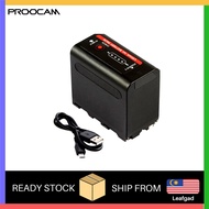 Proocam Smart Battery Camera LED Light Power Display Rechargeable USB Micro  F960 NP-F970 D970 NP-F7