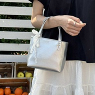 tote bag woman korean handbag 2024 New Silver Bag Niche Premium Tote Bag Korean Mini Handheld Basket Bag Crossbody Bag Women