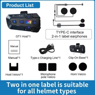 2024 BLAISE Intercom Motorcycle Helmet Bluetooth Headsets 2 Rider 2-in-1 mic Moto 1km Music Sharing 