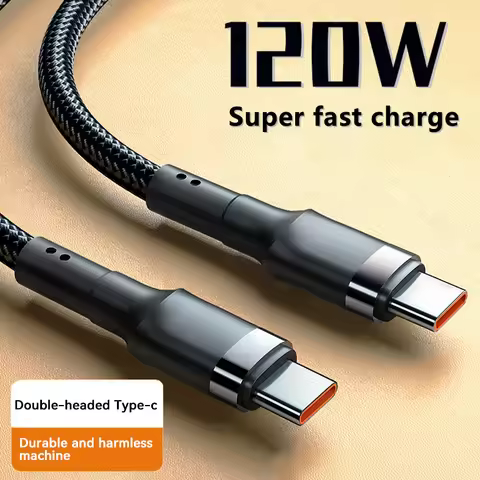120W Super Charging Cable For Samsung S24 S23 PD USB C USB Type C For iPhone 15 Plus Pro Max Xiaomi 