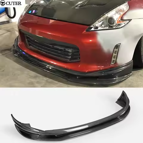 370z Z34 V Style Carbon Fiber Fiberglass Front Bumper Lip Splitter For Nissan 370z Z34 Car Body Kit