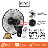 IONA 16 Inch Wall Fan With Remote Control 5 Piece Fan Blade Whisper Quiet Motor - GLWF164R