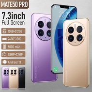 【Good quality】 mate50Pro+ 16GB RAM + 512GB ROM Mobilephone 4G/5G Smart Phone Cheap Mobile Gaming Mob