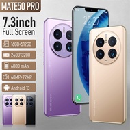 【Good quality】 mate50Pro+ 16GB RAM + 512GB ROM Mobilephone 4G/5G Smart Phone Cheap Mobile Gaming Mobile Fone 7.3INCH Full Screen