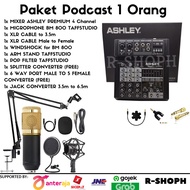 1 Person Podcast Package BM800 Mic, Ashley Premium 4 Channel Mixer