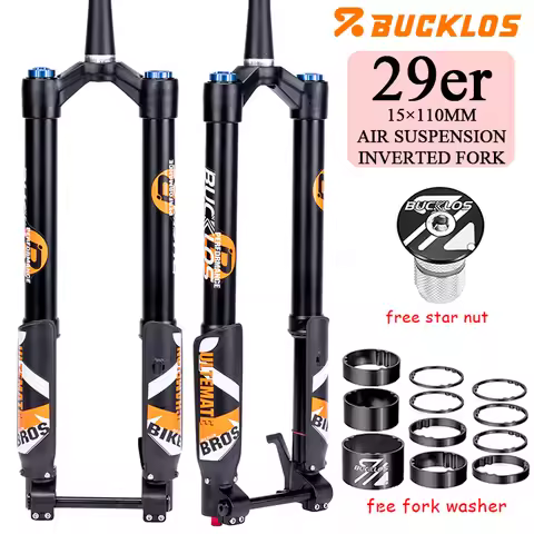 BUCKLOS DH Bike Fork 29in Air Suspension Down Hill Bicycle Fork 15*110mm Mountain Bike Forks for END