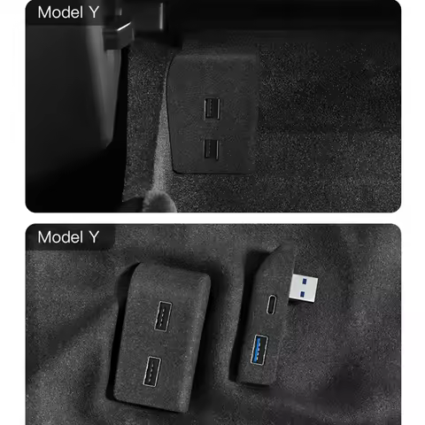USB Shunt Hub Docking Station For Tesla Model 3 Y Quick Charger 3 USB Shunt Hub Flocking Adapter Pow