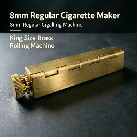 King Size Brass Rolling Machine 8mm Regular Cigarette Maker 8-Shaft Gear Manual Roller Fit 70mm 78mm