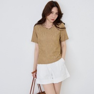 OB Strictly Selected Delicate Three-Dimensional Wave Texture Short-Sleeved Top < AB21328 >