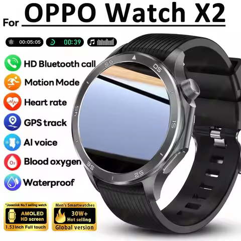 New OPPO WATCH X2 MAX Men GPS Track Compass Smart Watch AMOLED HD Screen Bluetooth Call Heart Rate I