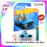 TOONED Hot Wheels LBWK JDM Diecast Cars Nissan Skyline 2000GTR LBWK ( Sky Blue ) New for 2024 2000GT