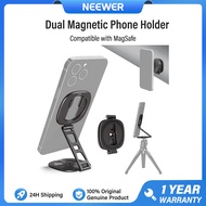 NEEWER ที่ยึดโทรศัพท์พื้นผิวแม่เหล็กคู่พร้อม PA095รูสกรู1/4"