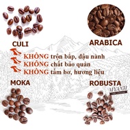 Da Lat Specialties 1kg of rustic roasted Coffee mixed with Robusta, Culi, Moka (precision rate> 98%)