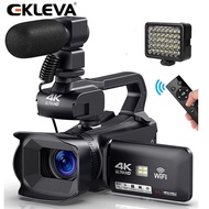 EKLEVA Full 4k Camcorder 64MP live stream Professional Digital Video Camera Streaming Auto Focus Photography Vlog Recorder 4" Touch Screen