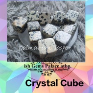 CRYSTAL CUBE - Dalmatian/Kiwi Jasper