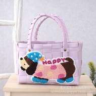 Small Fresh Dachshund Dog Vegetable Basket Handbag Hand-woven Bag Handbag Holiday Wedding Wedding Ev