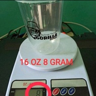 Sablon Gelas Cup Oval 8 gram 16 oz merk Merak