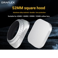 Mall Quality Graffia Fuji 23f2 Lens Hood Metal Square Suitable for Camera 43MM 46MM 49MM 52MM Lens